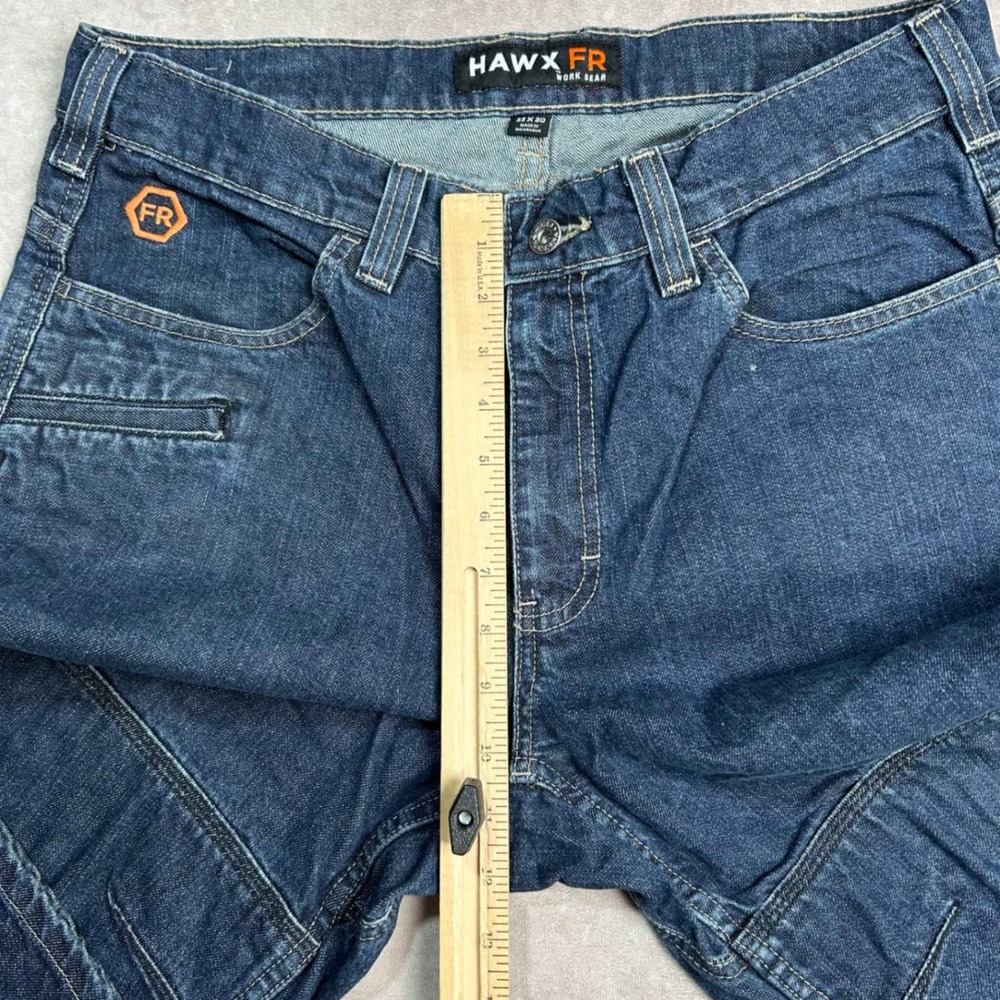 Hawx FR Mens Flame Resistant Work Jeans 33*x30 Dark Wash Double Knee READ* - Picture 7 of 10